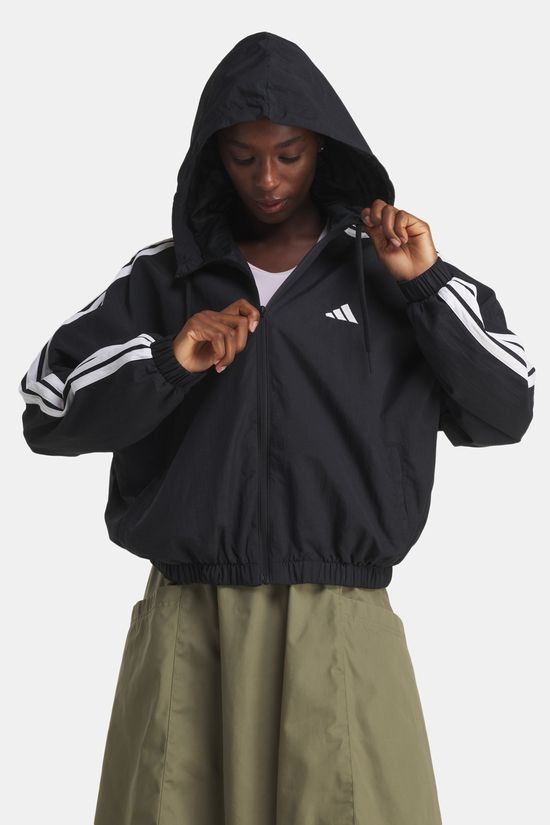 adidas Essentials 3-Stripes Woven Windbreaker black/white
