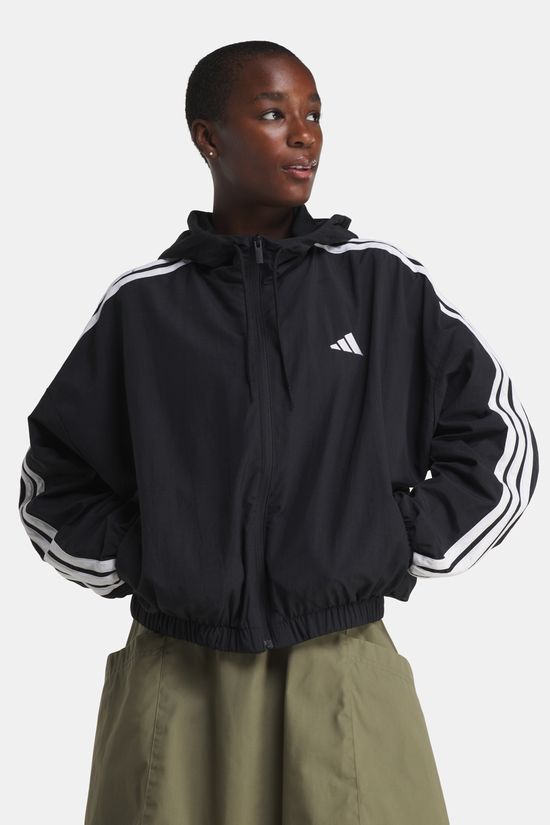 adidas Essentials 3-Stripes Woven Windbreaker black/white