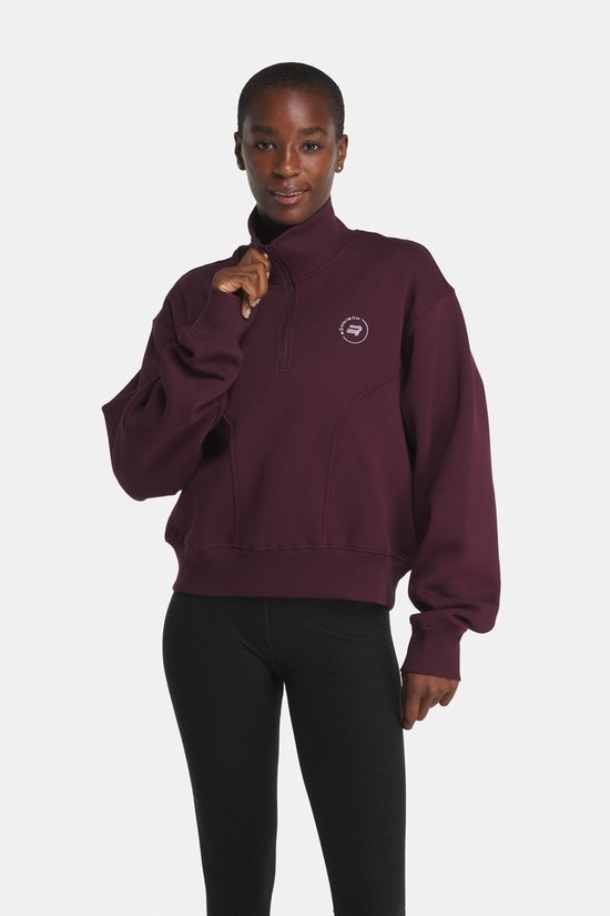 Röhnisch Base Sweat Half Zip Fleecetrui Dames Egg Plant