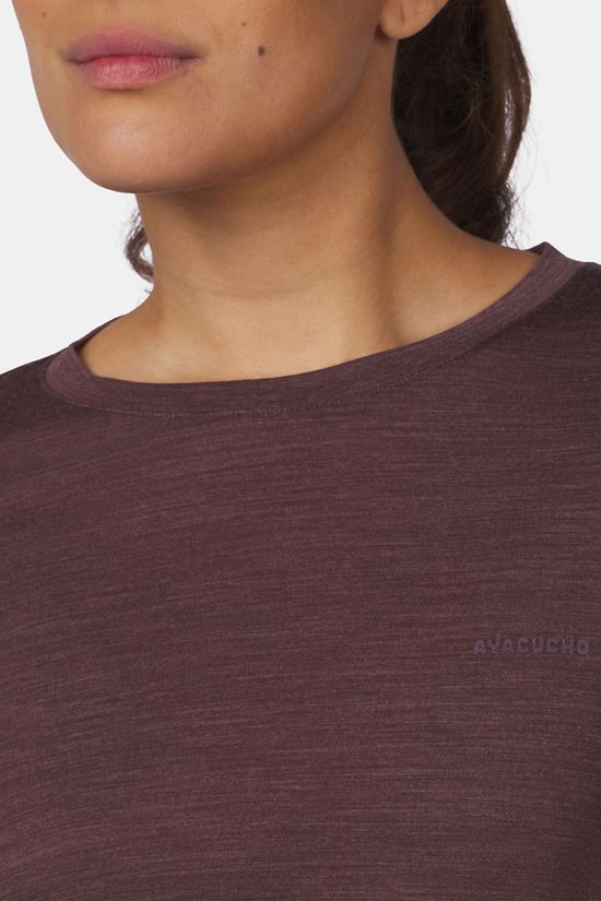 Ayacucho Midweight Merino Langemouwen Shirt Dames Egg Plant