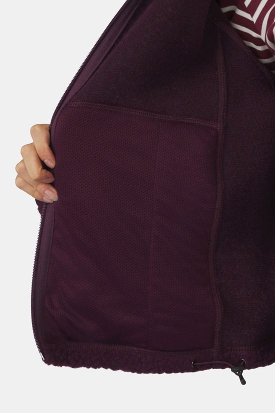 Ayacucho Grasmere Wool FZ Fleecevest Dames Egg Plant