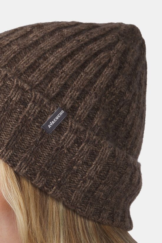 Ayacucho Adventure Ribbed Beanie Muts dark brown