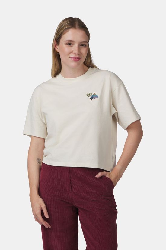Ayacucho Cropped Mini Embroidery Tee Dames Ivory