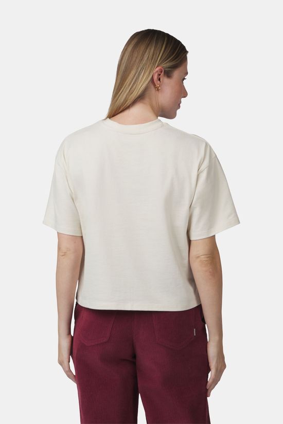 Ayacucho Cropped Mini Embroidery Tee Dames Ivory