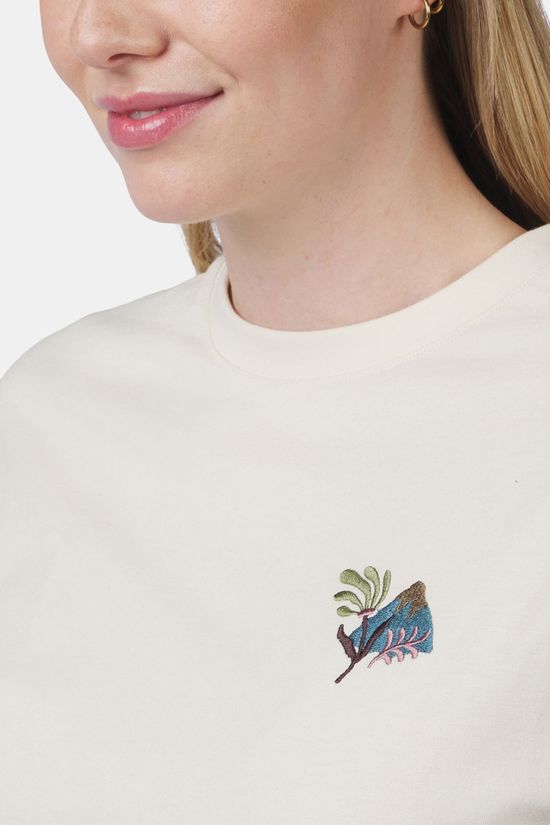 Ayacucho Cropped Mini Embroidery Tee Dames Ivory