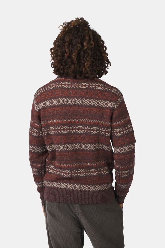 Ayacucho Coniston Fair Isle Crew Neck Trui dark brown/copper