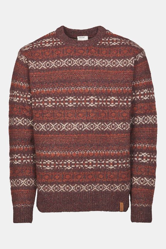 Ayacucho Coniston Fair Isle Crew Neck Trui dark brown/copper