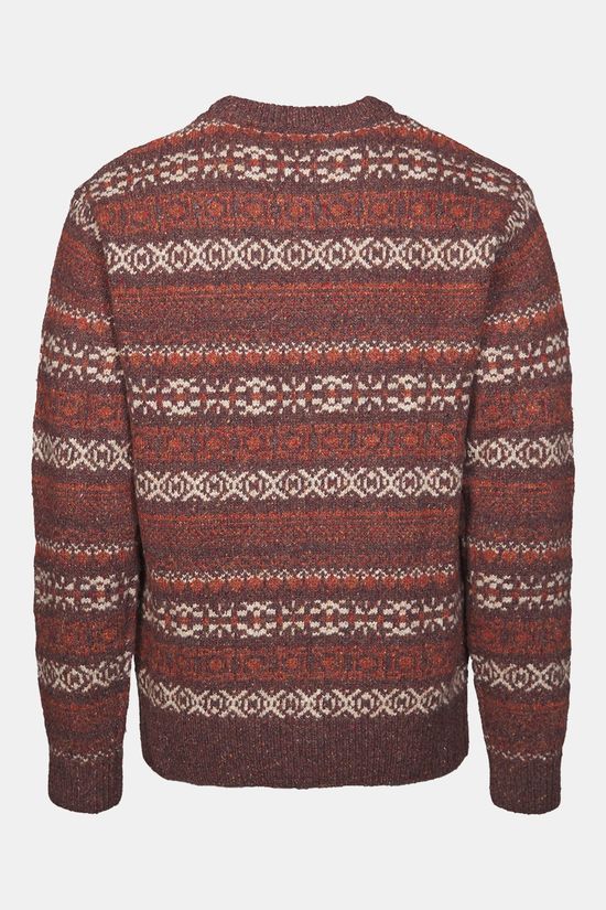 Ayacucho Coniston Fair Isle Crew Neck Trui dark brown/copper