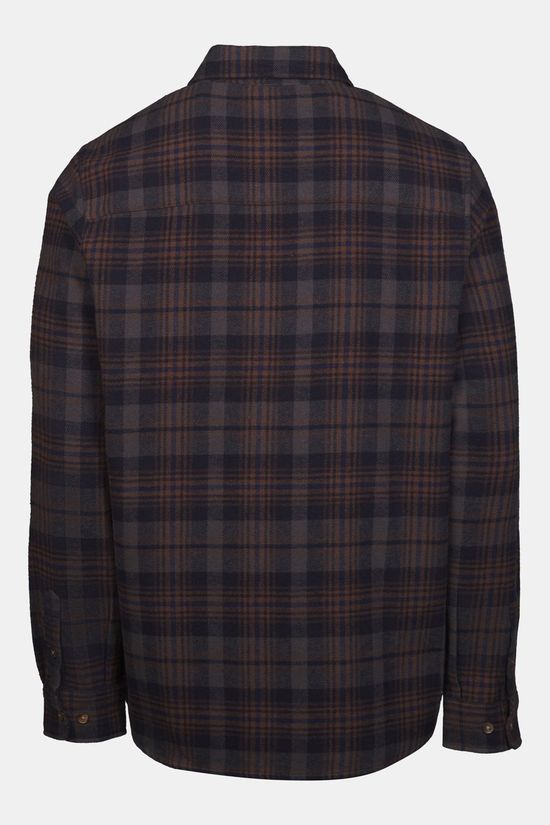 Ayacucho Ember Heavy Flannel Check Longsleeve Overhemd dark blue/brown