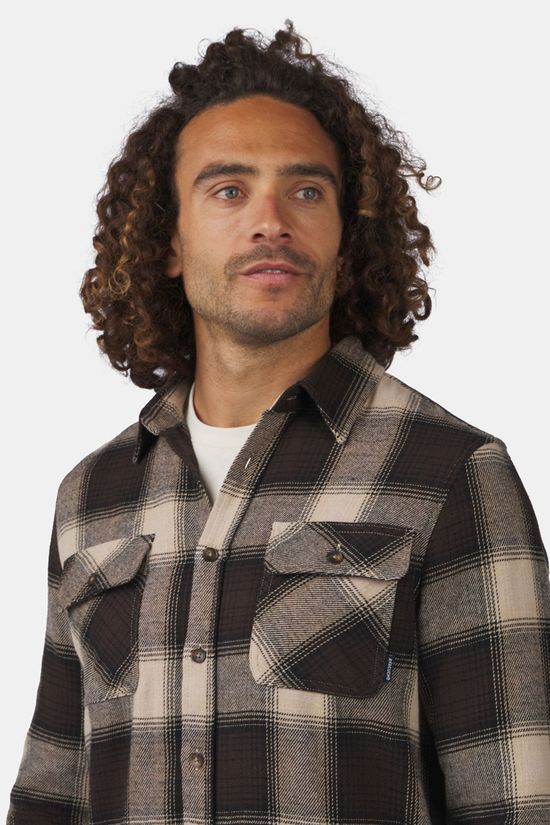 Ayacucho Timber Heavy Flannel Check Longsleeve Overhemd Brown/Ecru