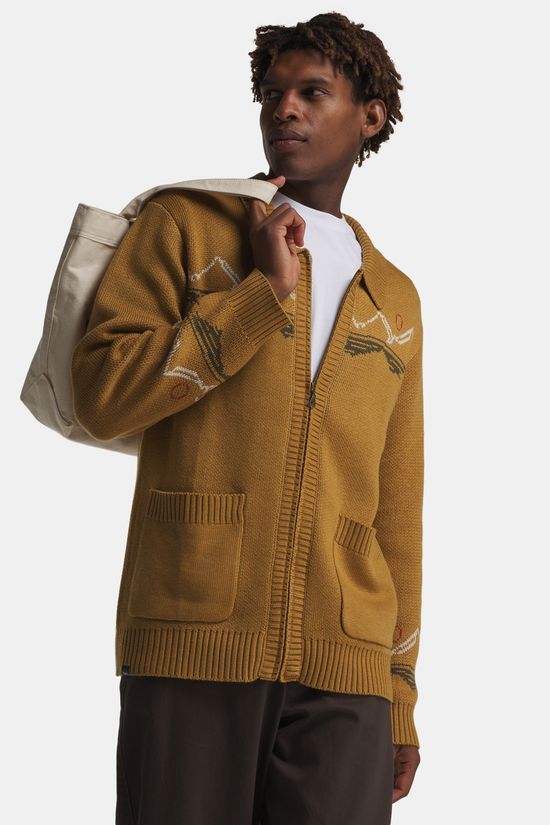 KAVU Jeffery Gebreid Vest Heren dark yellow