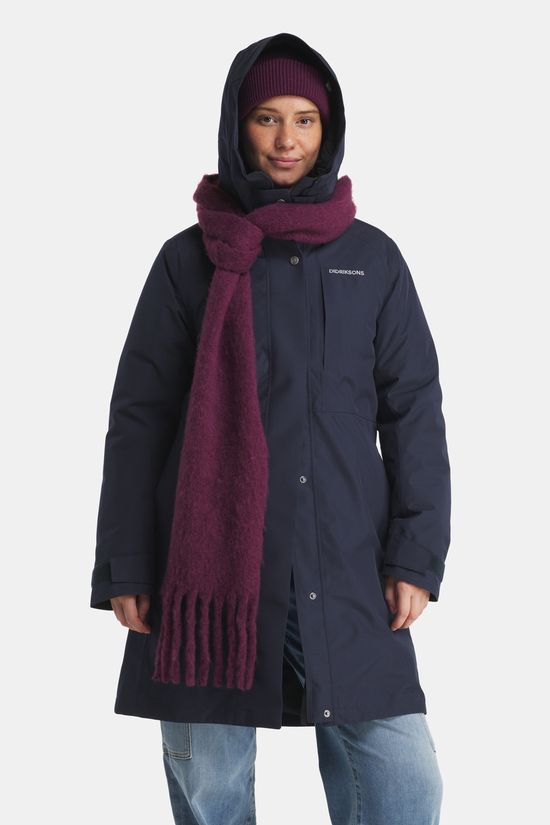Didriksons Ava Wms Parka Gevoerde Jas Dames dark blue