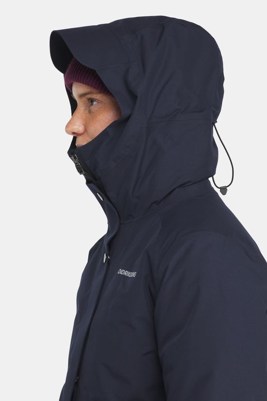 Didriksons Ava Wms Parka Gevoerde Jas Dames dark blue