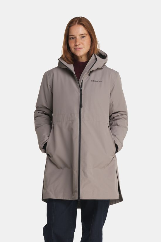 Didriksons Vera Womens Parka Gevoerde Jas Dames Bruin