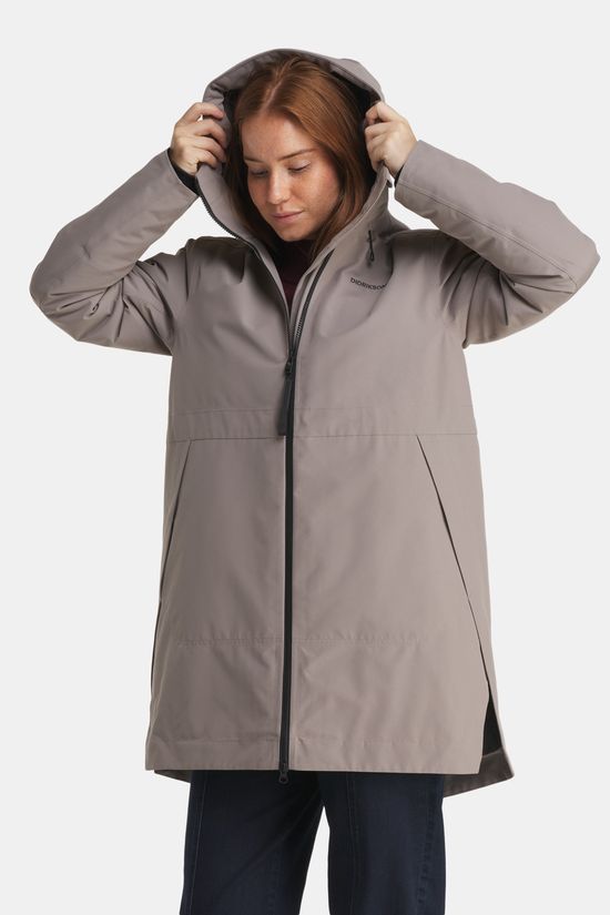 Didriksons Vera Womens Parka Gevoerde Jas Dames Taupe