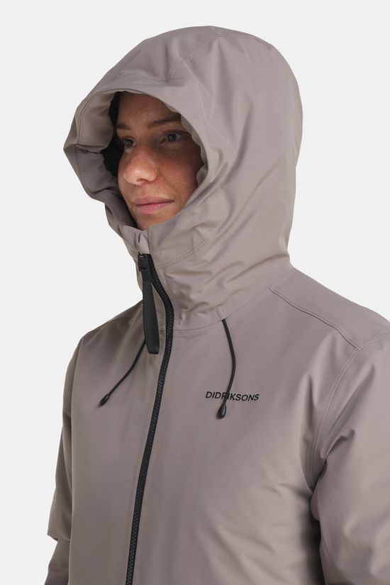 Didriksons Vera Womens Parka Gevoerde Jas Dames Taupe