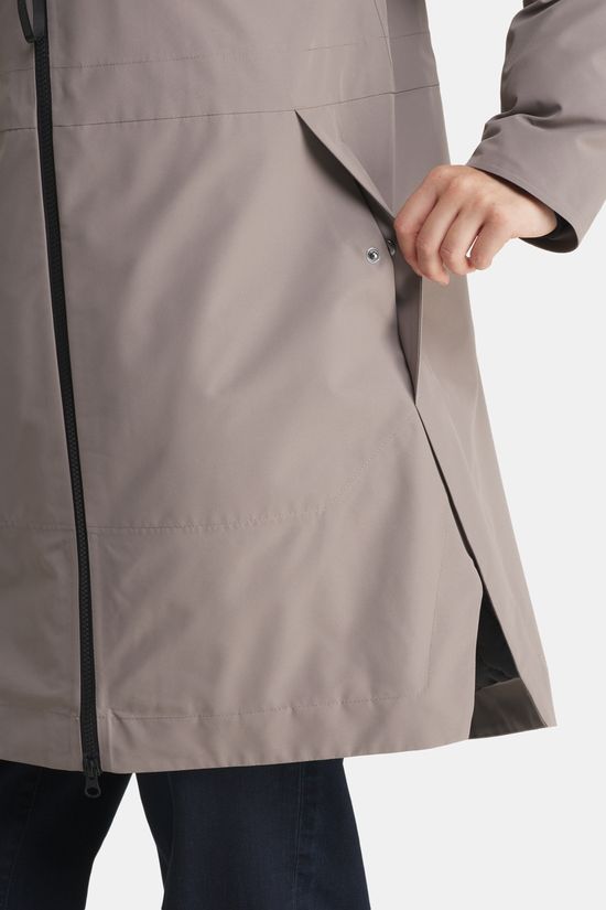 Didriksons Vera Womens Parka Gevoerde Jas Dames Taupe