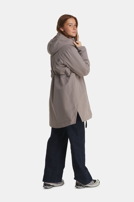 Didriksons Vera Womens Parka Gevoerde Jas Dames Taupe