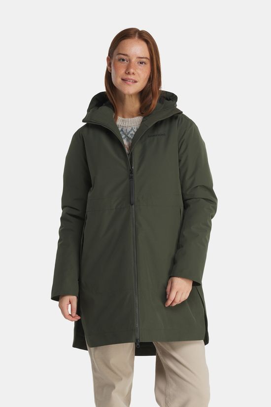 Didriksons Vera Womens Parka Gevoerde Jas Dames Groen