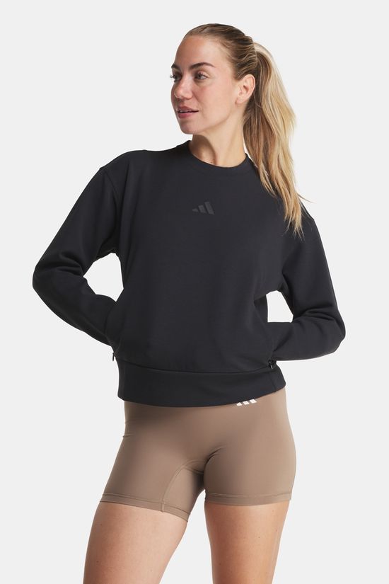 adidas Designed-for-Training Warm-Up Crewneck Sweatshirt Dames Black