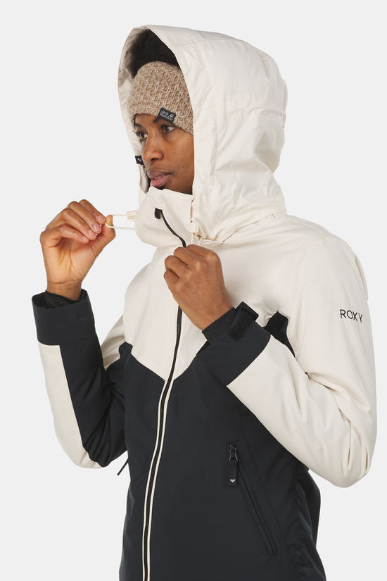 Roxy Free Jet Block Jk Ski-Jas Dames Off White/Black