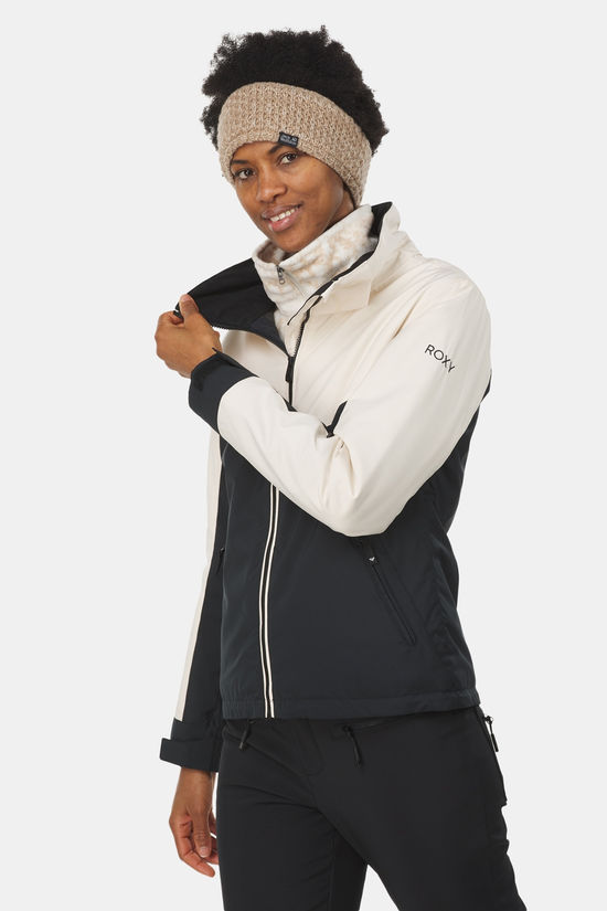 Roxy Free Jet Block Jk Ski-Jas Dames Off White/Black