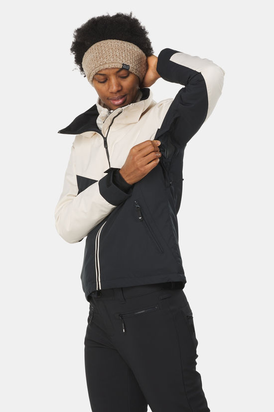 Roxy Free Jet Block Jk Ski-Jas Dames Off White/Black