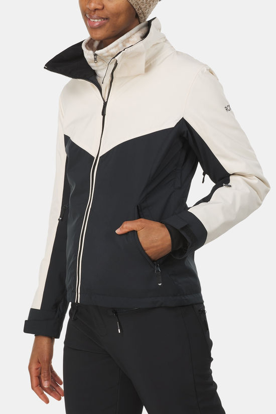Roxy Free Jet Block Jk Ski-Jas Dames Off White/Black