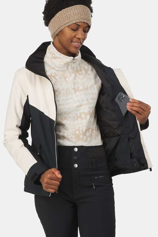 Roxy Free Jet Block Jk Ski-Jas Dames Off White/Black