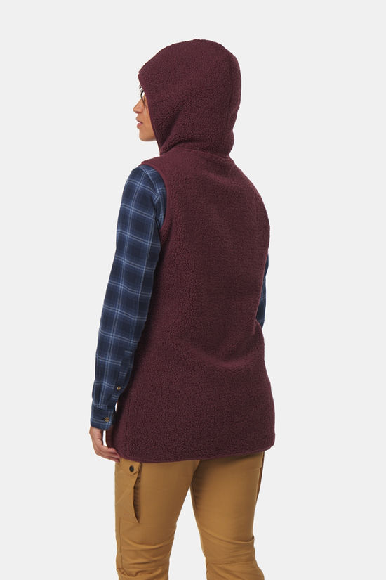 Jack Wolfskin High Curl Long Fleecebodywarmer Dames Bordeaux / Maroon