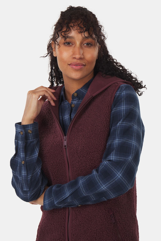 Jack Wolfskin High Curl Long Fleecebodywarmer Dames Bordeaux / Maroon