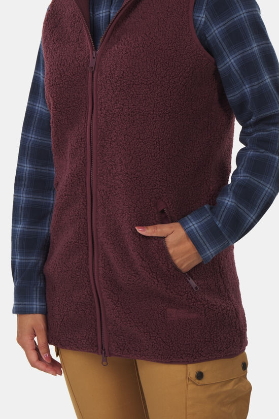 Jack Wolfskin High Curl Long Fleecebodywarmer Dames Bordeaux / Maroon