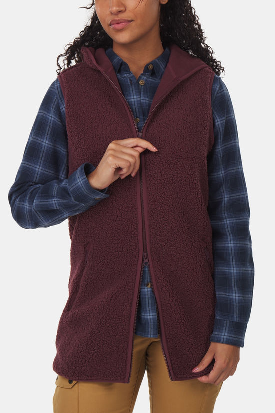 Jack Wolfskin High Curl Long Fleecebodywarmer Dames Bordeaux / Maroon