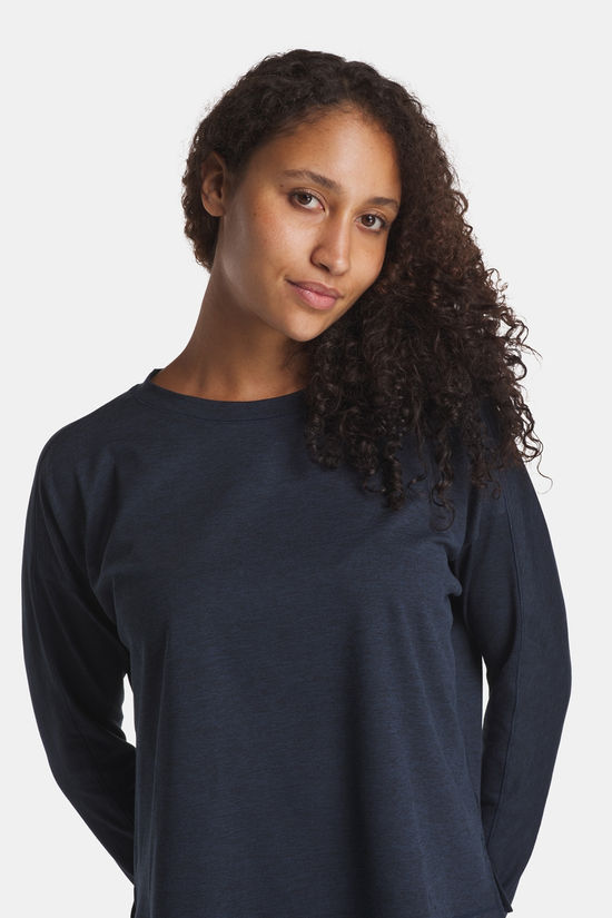 Girlfriend Collective Reset Loose Long Sleeve Tee Dames dark blue
