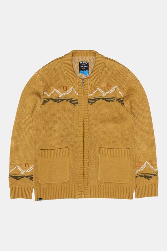 KAVU Jeffery Gebreid Vest Heren dark yellow