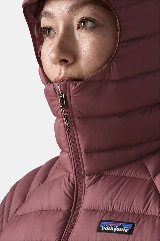 Patagonia Down Sweater Hoody Donsjas Dames dark red