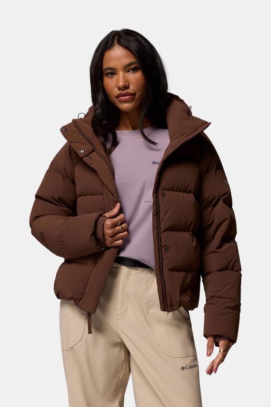 Columbia Amaze Puff Hooded Donsjas Dames dark brown