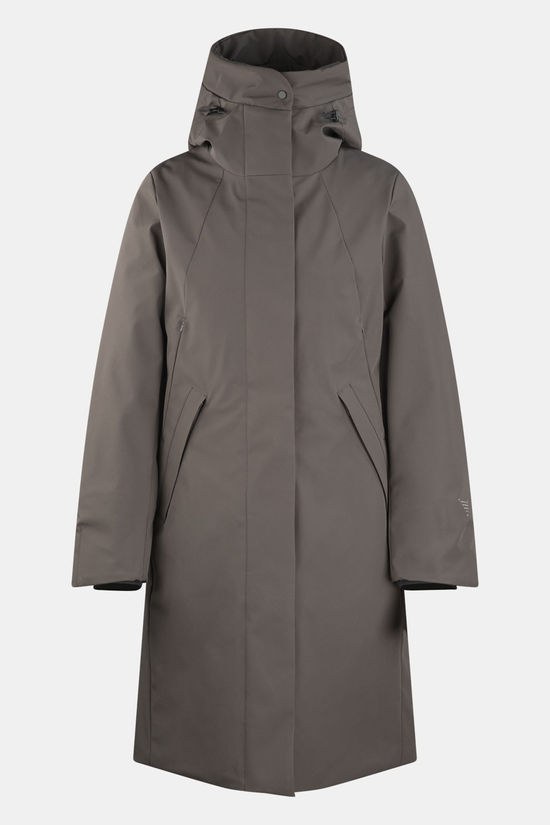 Krakatau Wear Gaia Technical Fabric Long Parka Dames Olive Green