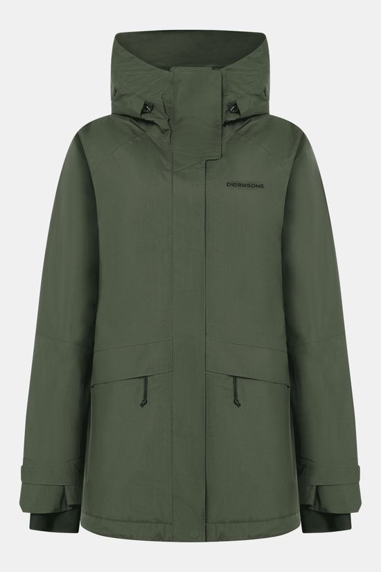 Didriksons Essa Gevoerde Jas Dames dark green