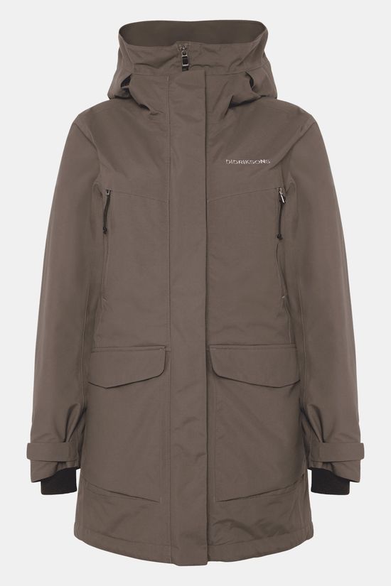 Didriksons Felia Gevoerde Parka Dames mid brown