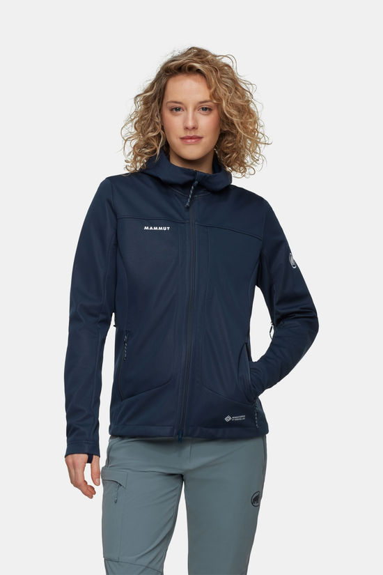 Mammut Ultimate VIII SO Hooded Softshell Jas Dames Navy Blue
