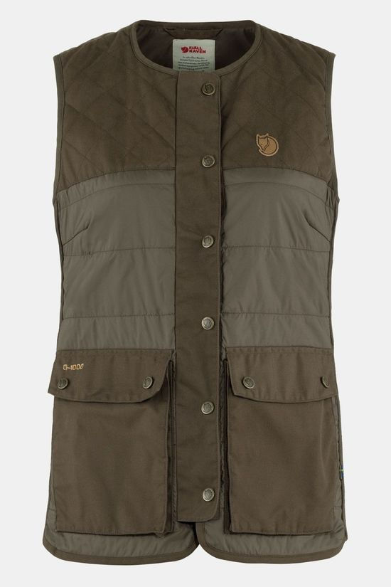 Fjällräven Forest Wool Padded Vest Dames Dark Olive