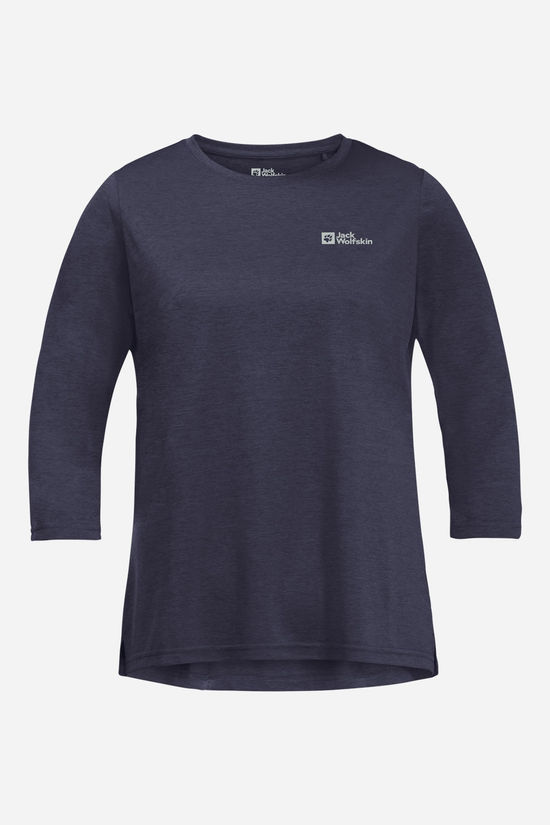 Jack Wolfskin Crosstrail 3/4 Sleeve Tee Shirt Dames dark grey