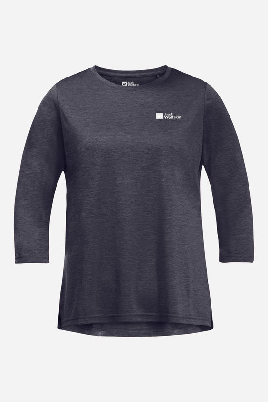 Jack Wolfskin Crosstrail 3/4 Sleeve Tee Shirt Dames dark grey