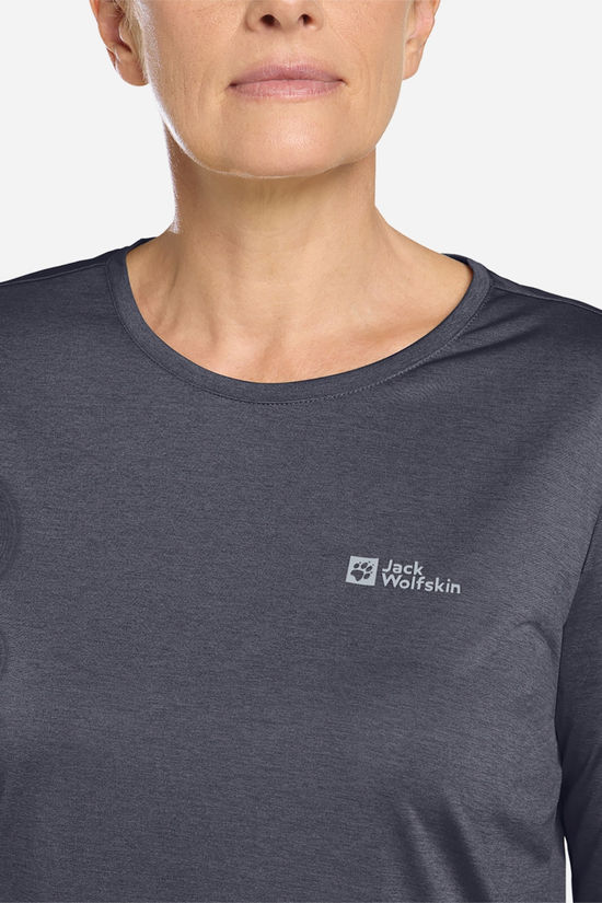 Jack Wolfskin Crosstrail 3/4 Sleeve Tee Shirt Dames dark grey