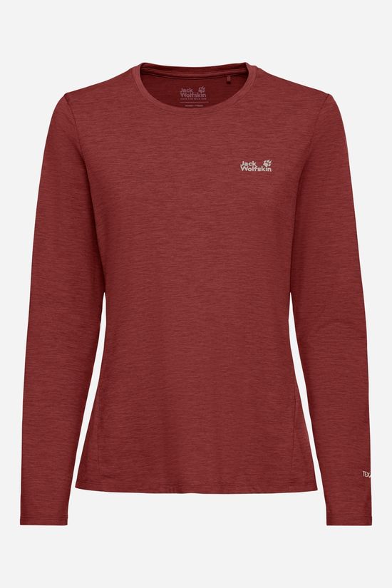 Jack Wolfskin Trail Shirt Met Lange Mouwen Dames Rood