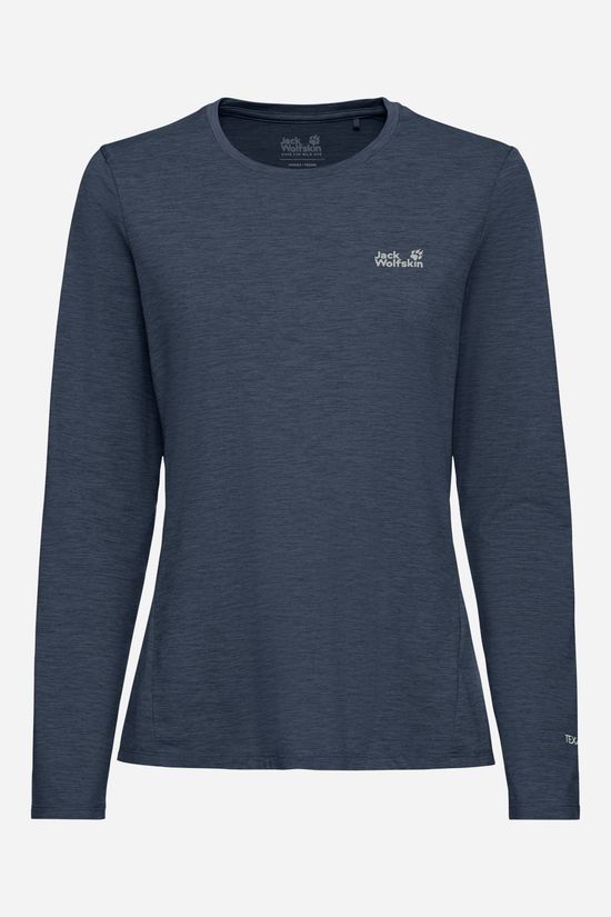 Jack Wolfskin Trail Shirt Met Lange Mouwen Dames Navy Blue