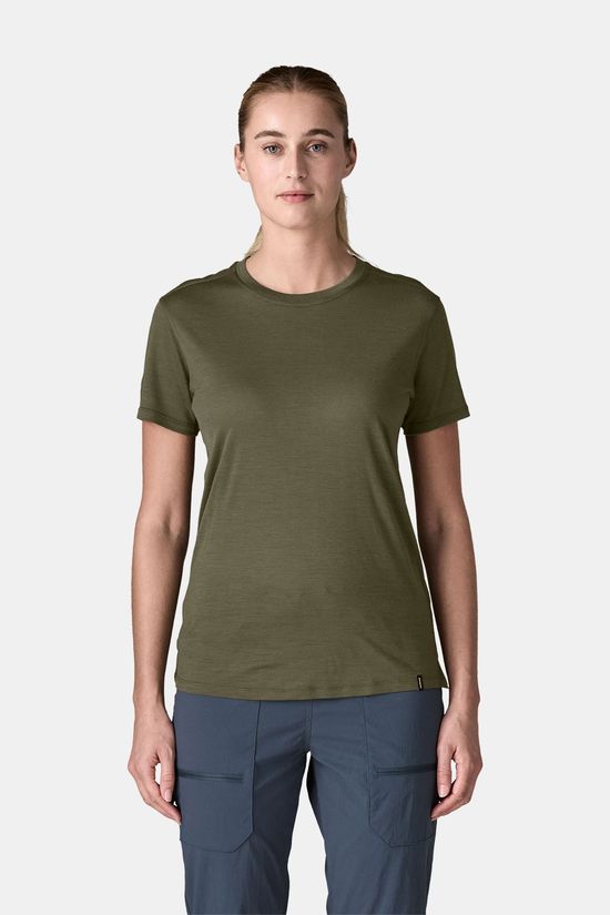 Patagonia Capilene Cool Merino T-Shirt Dames dark khaki