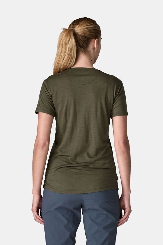 Patagonia Capilene Cool Merino T-Shirt Dames dark khaki