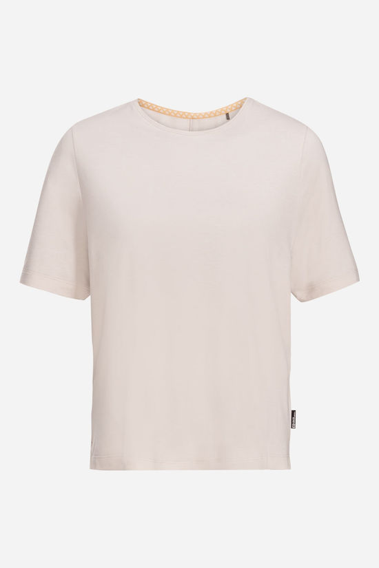 Jack Wolfskin Travel Tee Dames stone